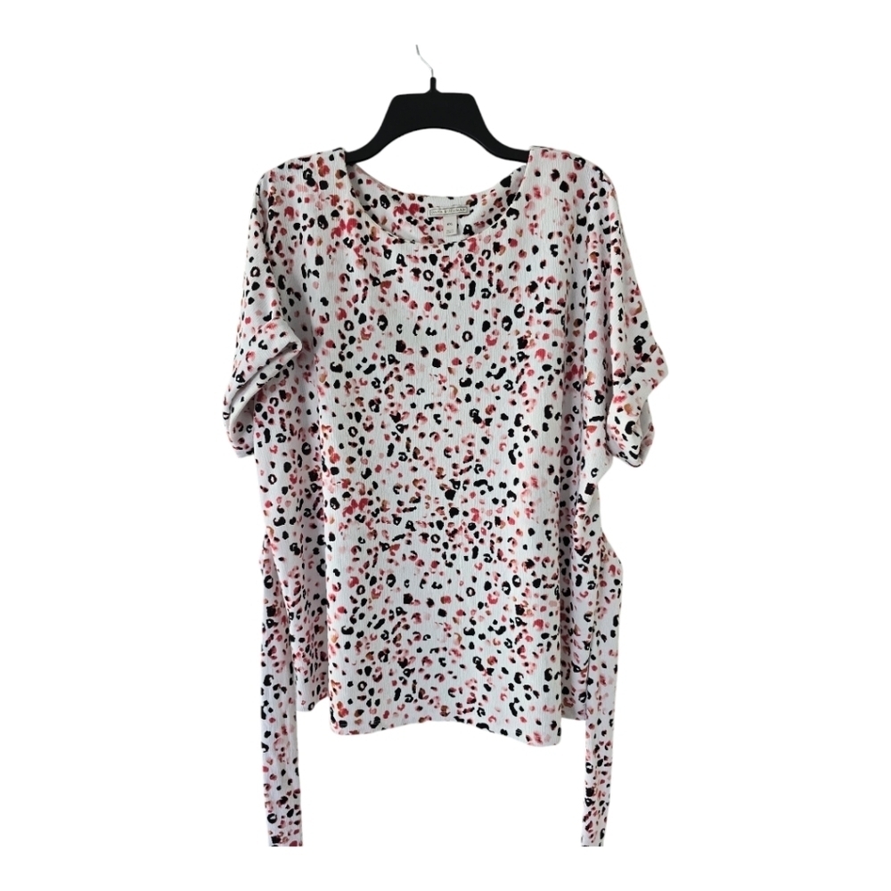 # Dana Buchman XXL Pink & Black Patterned Blouse